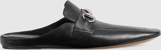Gucci Mens Ragazzo Slipper, Black, Leather