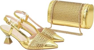 Generic Design Wedding Matching Shoe And Bag Decorated With Rhinestone Wedding Shoes And Bags Set For Women