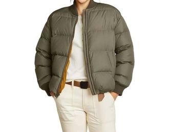 Eddie Bauer Original Down Puffer Bomber Jacket In Dusty Olive