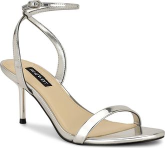 Nine West Waltz Ankle Strap Sandal in Silver at Nordstrom, Size 10