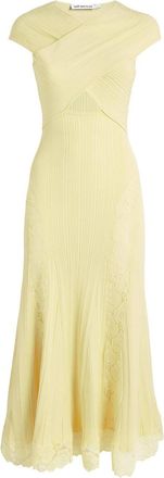 Self Portrait Self-Portrait Lace-Trim Off-The-Shoulder Midi Dress Size XS