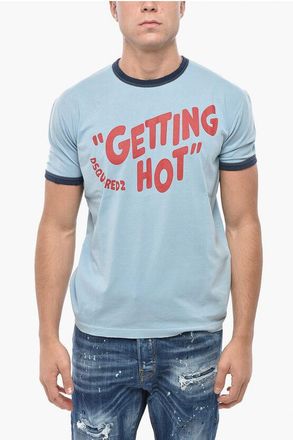Dsquared2 Crew Neck GETTING HOT T-Shirt with Constrasting Edges size Xxl