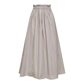 Herno Pleated Maxi Skirt - female - Herno - Maxi Skirts - Gray - XS - Skirts