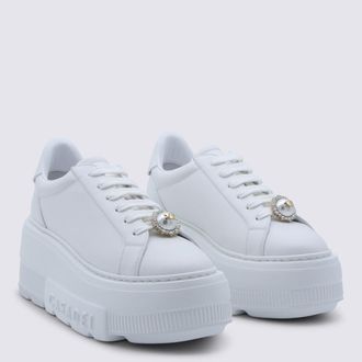 Casadei Platform Leather Sneaker - White