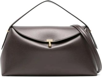 Toteme T-Lock Leren Handtas - Dames - Tassen - Bruin - Maat: ONE Size Zijde