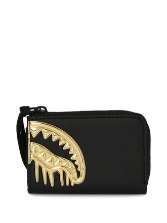 Sprayground Gold and Dangerous shark-jaw wallet - men - PVC - One Size - Black