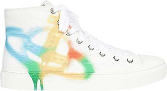 Vivienne Westwood Ronde Neus High-Top Sneakers - Heren - Sneakers - Wit - 40 EU - Schoenen