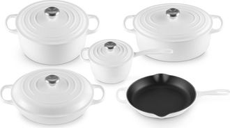 LE CREUSET Signature 9-Piece Enameled Cast Iron Set in White at Nordstrom