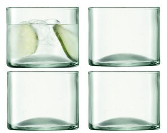 LSA International Mundgeblasene Tumbler-Gl&auml;ser Canopy aus recyceltem Glas (4er-Set)