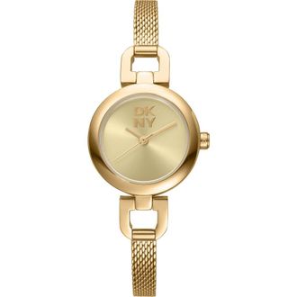 DKNY Signature Shape Mesh Strap Watch, 26mm in Champagne at Nordstrom