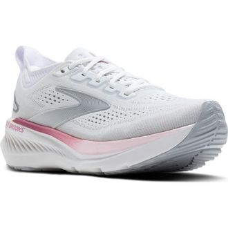 Brooks Glycerin GTS 23 Running Shoe in White/Harbor Mist/Metallic at Nordstrom, Size 11.5