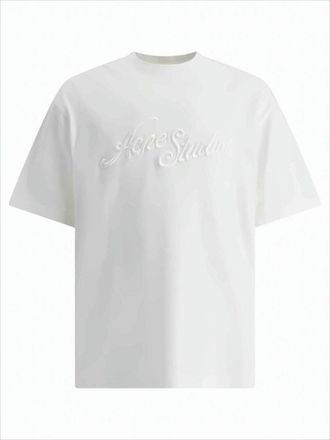 Acne Studios Relaxed Fit White Short-Sleeve T-Shirt With Embroidered Branding