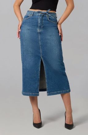 Lola Jeans Halston High Rise Maxi Skirt in Film Noir at Nordstrom, Size X-Small