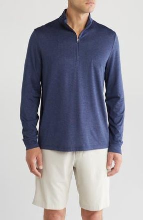 PGA TOUR Long Sleeve Sun Shade 1/4 Zip Pullover in Peacoat Heather at Nordstrom Rack, Size Medium