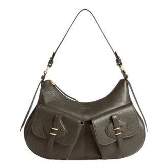 Coccinelle Mavery Pocket Schoudertas - Dames - Tassen - Groen - Maat: ONE Size Leer