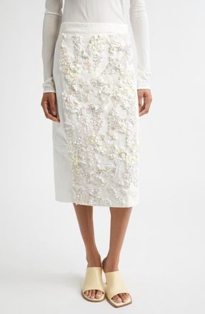 Plan C Sequin Stretch Drill Pencil Skirt in Butter at Nordstrom, Size 6 Us