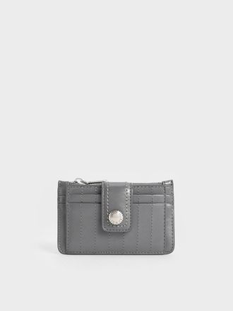 Charles & Keith Donna Crinkle-Effect Panelled Card Holder