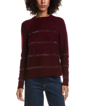Fort&eacute; Cashmere Crystal Wool & Cashmere-Blend Raglan Sweater