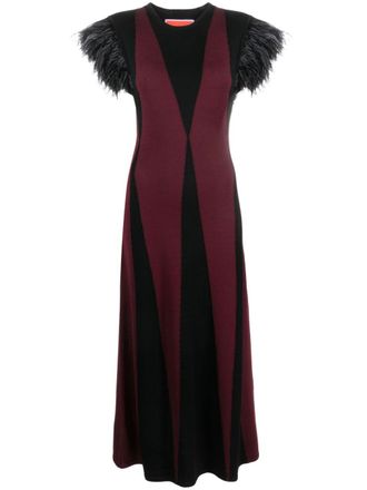 La DoubleJ Harlequin intarsia-knit dress - Red