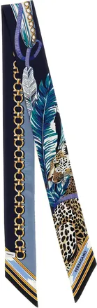 Ferragamo Blue Silk Womens Foulard