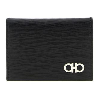 Ferragamo Revival Gancio Card Holder - male - Ferragamo - Wallets & Cardholders - Black - ONE SIZE - Accessories