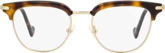 Moncler ML5021 Oval Metal & Acetate Eyeglasses - Blonde Havana