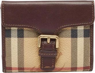 Burberry Pre-owned Wallets, female, Brown, Size: ONE SIZE Pre-owned Coated canvas wallets
