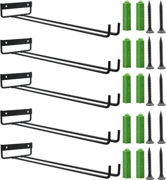 OEM Soporte Colgante Para Copas De Vino De 5 Piezas, Estante De Pared De Hierro Para Copas, Soporte De Acero Inoxidable Para Copas De Vino Debajo Del Arma