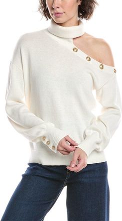 L'agence Brixie One-Shoulder Turtleneck Wool-Blend Sweater