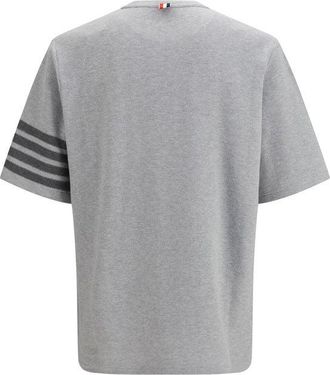 Thom Browne Intarsia 4-Bar Stripe T-Shirt - Gray