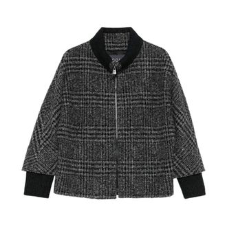 Cinzia Rocca Truien & Vesten, Dames, Zwart, L, Wol, Jacket met ruitjes en ritssluiting