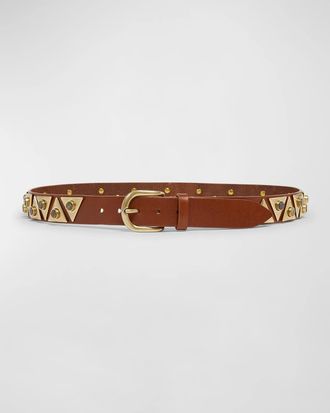 Isabel Marant Veliana Calf Leather Studded Belt