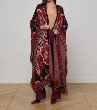 L'agence Naoko Poncho In Paisley Jacquard