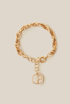 Claudie Pierlot Bracelet chaine doré logo CP