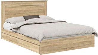 vidaXL Cama Con Almacenamiento Con Cabecera Roble Sonoma 140 X 200 Cm Vidaxl