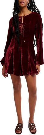 Free People Linney Velvet Minidress in Cabernet at Nordstrom, Size 14