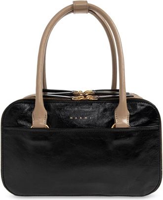 Marni Boxyne Bag - Dames - Handtassen - Zwart - ONE Size - Leer - Tassen