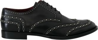 Dolce & Gabbana Lace-Up Derby Schoenen - Heren - Veterschoenen - Zwart - 40 1/2 EU - Leer - Schoenen