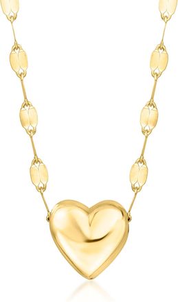 Ross-Simons Italian 10kt Yellow Gold Puffed Heart Necklace