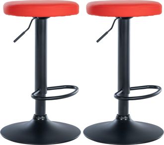 Clp Set De 2 Taburetes De Bar Ponte En Polipiel Rojo