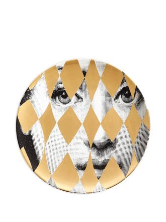 Fornasetti bord met gezichtprint - Geel