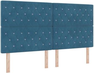 vidaXL Velvet Headboard Argyle with Headboard Dark blue 180 cm Velvet Vidaxl