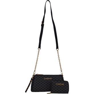 Bebe Adela Monogram Crossbody Baguette with Wallet in Black at Nordstrom Rack