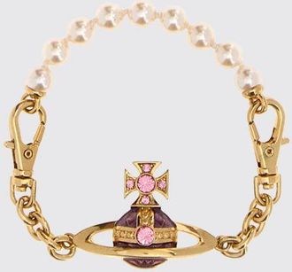 Vivienne Westwood Bracciale in ottone con logo Orb e perle sintetiche