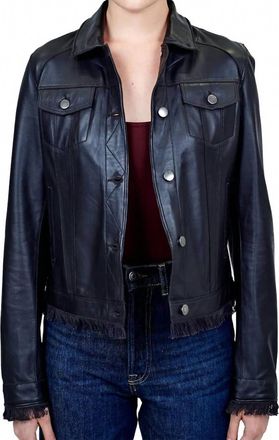 Jakett Alexa Cropped Leather Jacket In Black