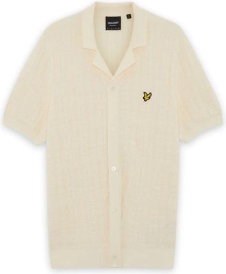 Lyle & Scott Mid Knits Jacquard Check Gebreid Resort Shirt - Heren - Vesten - Beige - XL - Katoen - Truien & Vesten