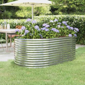 vidaXL Jardinera Arriate Acero Galvanizado Gris 175x100x68 Cm Vidaxl
