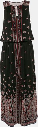 Joie Black/multicolor Printed Silk Sleeveless Maxi Dress