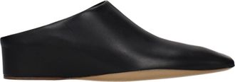 Jil Sander Black Leather Womens Slippers