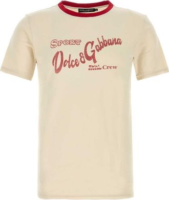 Dolce & Gabbana Beige Crew Neck T-Shirt